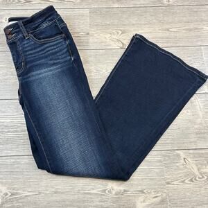 BKE Dark Blue Flare & Wide Leg Jeans